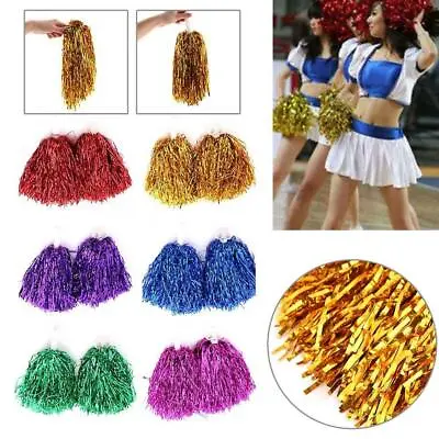 1 Pair Of Pom Poms Cheerleader Fancy Dress Accessory Dance Group Theatre Shows • £3.72