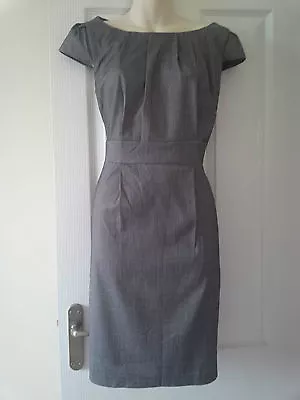 Stunning Grey Gathered Neckline Capped Sleeved Dress UK10-12 BNWT RRP£30 • £27