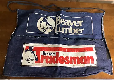 Vintage Beaver Lumber Denim Beaver Tradesman Nail Apron/Pouch • $32.51