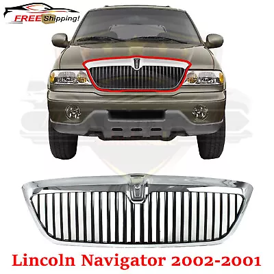 For 2001-2002 Lincoln Navigator Front New Grille Chrome Plastic FO1200424 • $110.85