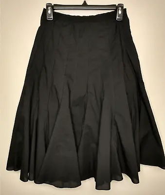 Focus 2000 Womens Black Pleated Skirt Boho Ribbon Waist 100% Cotton Size 4 • $4.80