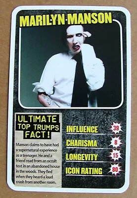 Top Trumps Single Card Kerrang Rock Legends Marilyn Manson - Brian Hugh Warner • $2.72