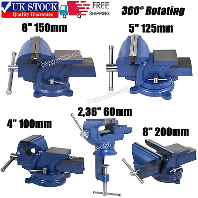 4/5/6/8  Heavy Duty Work Bench Vice Engineer Jaw Swivel Base Workshop Vise Clamp • £37