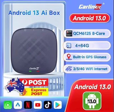 Carlinkit Android 13 GPS Wireless Carplay Android Auto Multimedia Player Adapter • $170.29