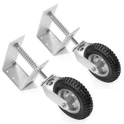 Stark USA 2PCS Set 8  Universal Spring-Loaded Gate Swivel Flat-Free Caster Wheel • $89.95