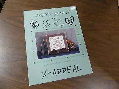 Vintage Cross Stitch Pattern Primitive Marty's Sampler X-Appeal Leaflet • $3.95