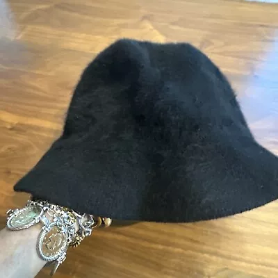 Vintage Bucket Hat Angora Wool Blend Betmar New York Soft Black • $20