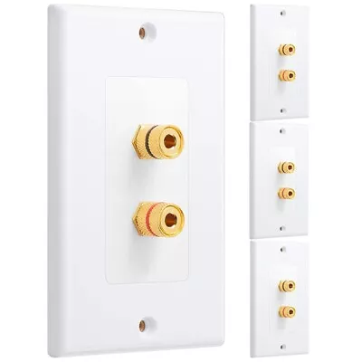 5X(4 Pack Single Gang 1.0 Speaker Wire Wall Plate (Banana Plug Wall Plate)1095 • $66.26