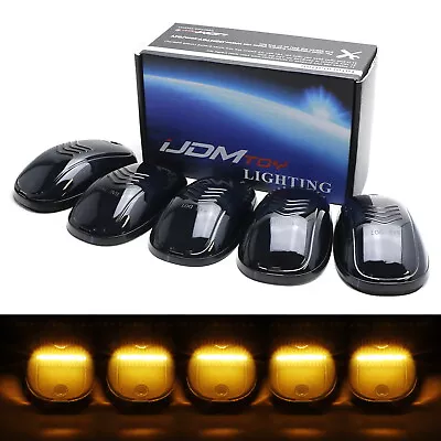 5pcs Cab Roof Clearance Marker Lamps W/ Amber Strip LED Lights For Most Trucks • $32.39