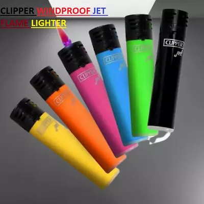 £5.45 • Buy CLIPPER WINDPROOF JET FLAME NEON LIGHTER Refillable Adjustable Assorted Colours