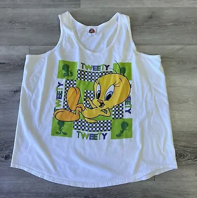 Vintage Looney Tunes Tank Top Size XL Tweety Bird Shirt Warner Bros Muscle • $15