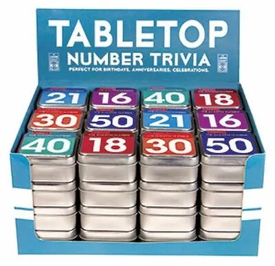 Lagoon - Table Top Number Trivia - 6 Numbers To Choose -16 18 21 30 40 Or 50 • £6.50