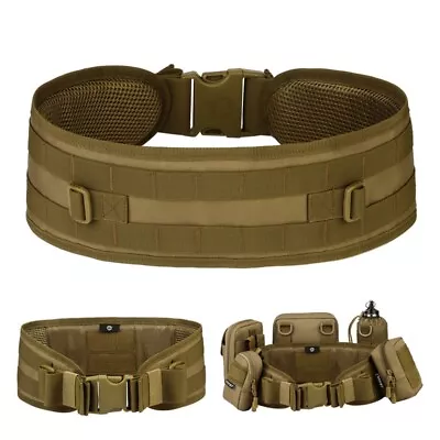 Tactical MOLLE Mesh Padded Heavy Duty Combat Outer Battle Belt Men' Miliary Belt • $15