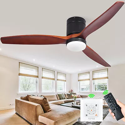 60 Inch Low Profile Ceiling Fan With Lights Remote Flush Mount Fan Light 6 Speed • $111.59