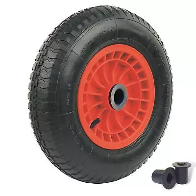 Wheelbarrow Wheel 35cm 14  Pneumatic Tyre Replacement 3.50-8 100kg Load • £14.49