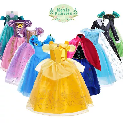 Kids Girls Princess Fancy Dress Up Cosplay Party Costume Outfit Cinderella Elsa • £12.99