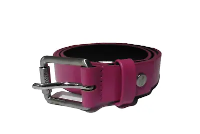 Lacoste Belt 32 Fuchsia Pink Leather Skinny Belt Size 80cm / 32'' New (lot 66/5) • £20