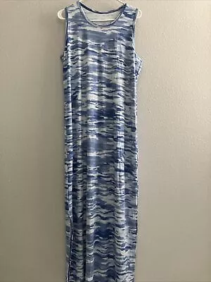 Zuda Z-Cool Sleeveless Maxi Dress - Blue (sz M) A491528 • $16.99