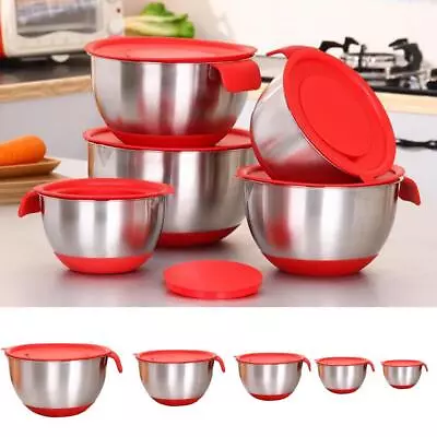 Stainless Steel Mixing Bowl & Lid DIY Homemade Cakes With Scale Mark Range • £13.13