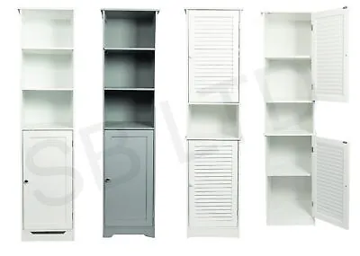 £69.99 • Buy Tall Boy Bathroom Storage Cabinet Cupboard Storage Tongue & Groove Unit  W/Door