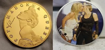 Madonna Gold Coin Pop Star Signed Britney Kissing Queen Of Pop Sexy Blonde Music • £8.99