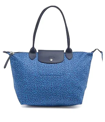 Longchamp ($245) Large Le Pliage Panthère Tote Bag- Blue NWT Made In France • $175