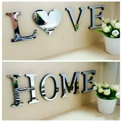 £1.69 • Buy 4 Letters Love Furniture Mirror Wall Sticker Decorative Art Wedding Decor DIY
