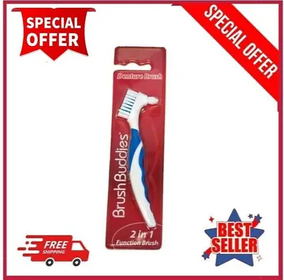 Denture Toothbrush False Teeth Cleaning Brush Ergonomic Handle Bristles New!**** • $2.78