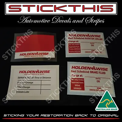 Suits Holden - Holdenwise Service Fluids Kit Decal/Sticker X1 80's-90's • $14.40