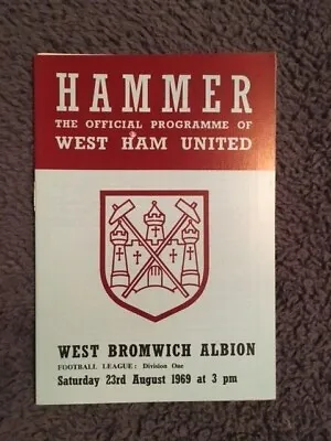 £1.99 • Buy West Ham V West Brom. Albion 1969/70  Division One Programme Brand New