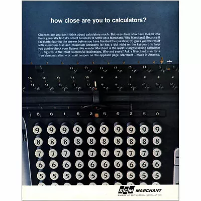 1961 Marchant: How Close Are You To Calculators Vintage Print Ad • $8.50