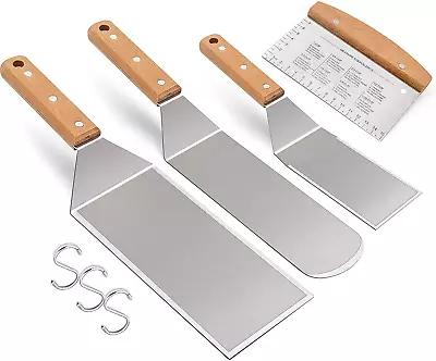 Grill Spatula Scraper For Flat Top BBQ Cooking Griddle Tools Stainless Steel New • $20.84