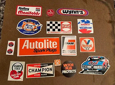 Lot Of 14 Vintage Racing Auto Car Decal / Bumper Stickers - STP Champion Wynn's • $34.99