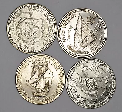 $8 • Buy  Portuguese Discoveris First Set 4 Coins 100 Esc, 1987 With Ships UNC