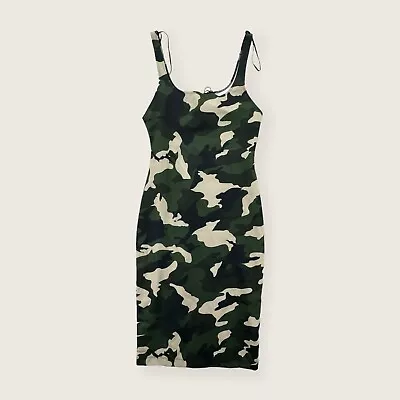 Zara Dress Womens Large Camouflage Tank Bodycon Fitted Stretch NEW • $19.99