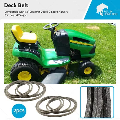 2pcs Deck Belt Suitable For 42  Cut John Deere & Sabre Mowers GX20072 GY20570 • $45.75