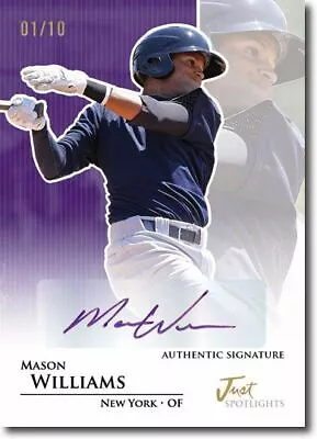 MASON WILLIAMS 2011 Just SPOTLIGHTS Rookie Autograph PURPLE Auto RC #/10 • $24.99