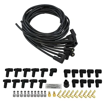 $39.95 • Buy Spark Plug Wires Spiral Core 8.5mm Black 90 Deg Boots Universal Set V8 W/ Looms