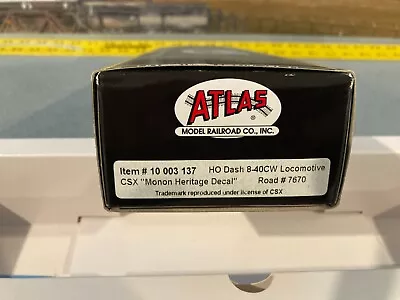 New Atlas Ho Ge Csx/monon Heritage Dash 8-40cw Cab #7670 Esu Lok Sound • $265