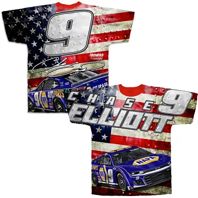 Chase Elliott 2024 NAPA Sublimated Patriotic Total Print T-Shirt • $42.95