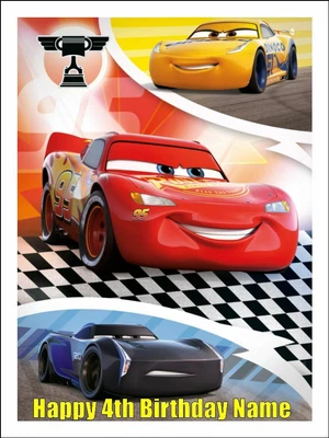 £10.06 • Buy Lightning McQueen Cake Toppers Personalised Edible Icing Birthday Decoration #4