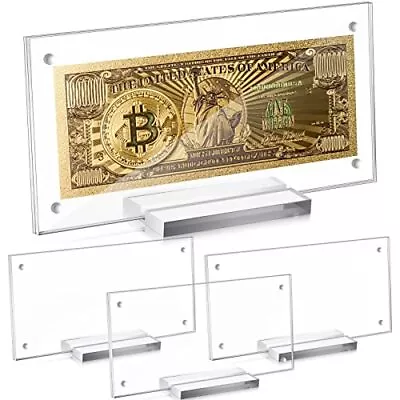 4 Pack Acrylic Bill Display Currency Frame For Collectors Paper Money Protector • $34.42