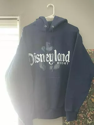 Vintage Disneyland Resort L Navy Blue Hoodie Mickey Mouse Hanes • $9.99