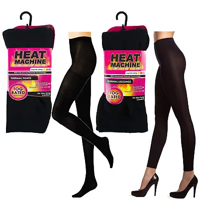 £5.99 • Buy Ladies Winter Thermal Tog Rated Heat Machine Brushed Inside Leggings Warm Tight