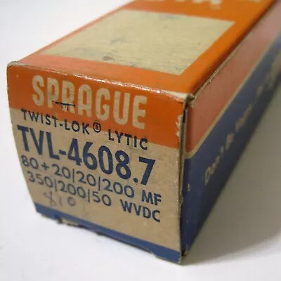 SPRAGUE ® TVL-4608.7 80 20 200 MF @ 350 200 50 WVDC Can Electrolytic Capacitor • $22.45