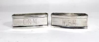 2 Vintage Webster Sterling Napkin Rings ~ Monogrammed • $74.99