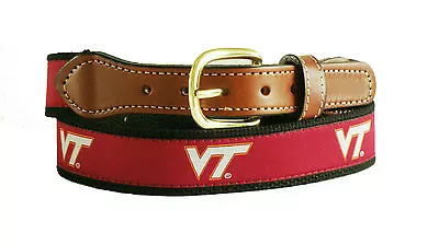 Moonshine VIRGINIA TECH Mens Adult Leather Canvas Woven Ribbon Belt  • $17.99