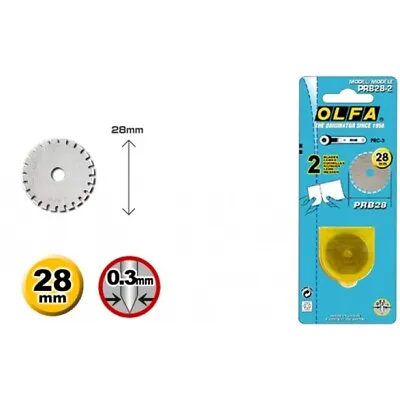 Olfa PRB28-2 Replacement Rotary Cutter 28mm Perforation Blade PRB282 : Pack Of 2 • £8.99