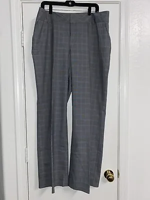 Womens 18 XL Mossimo Dress Pants Slacks Gray Blue Plaid Stripe Stretch Wide Leg • $10.99