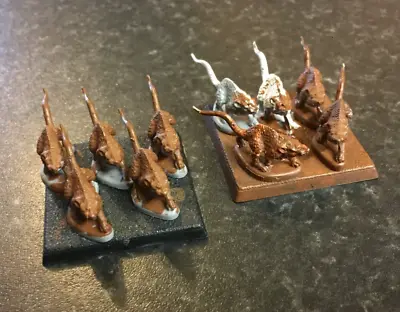 Warhammer Fantasy 10x SKAVEN GIANT RATS On 2 Swarm Bases Plastic Citadel Oop 80s • £11.95